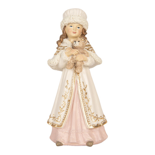 Figurina Craciun Fetita polirasina multicolora 8x7x17 cm