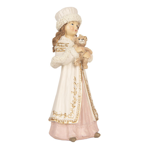 Figurina Craciun Fetita polirasina multicolora 8x7x17 cm