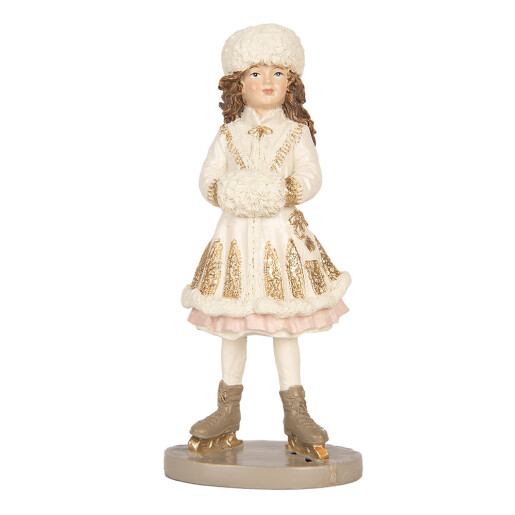 Figurina Craciun Fetita polirasina multicolora 8x7x18 cm