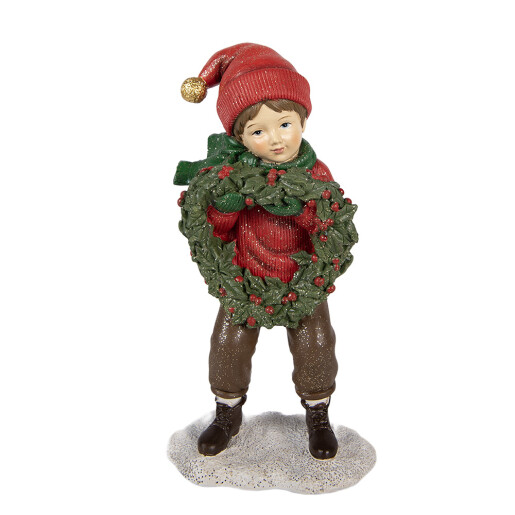 Figurina Craciun Baietel polirasina multicolora 10x6x19 cm