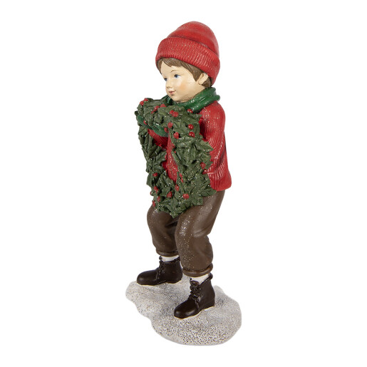 Figurina Craciun Baietel polirasina multicolora 10x6x19 cm