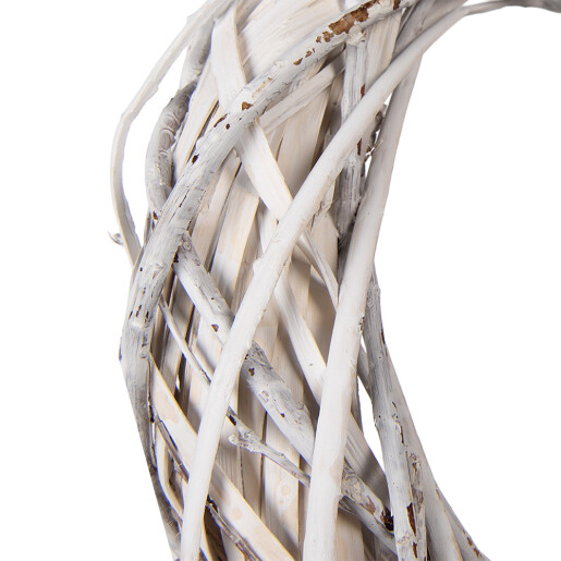 Coronita alba ratan decorativa Ø 40x6 cm