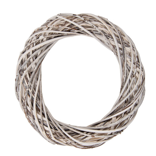 Coronita ratan alba decorativa Ø 30x6 cm