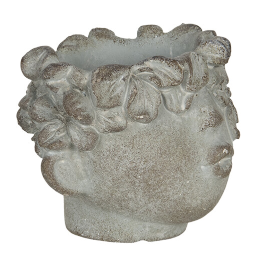 Ghiveci flori ceramica gri 12x10x9 cm