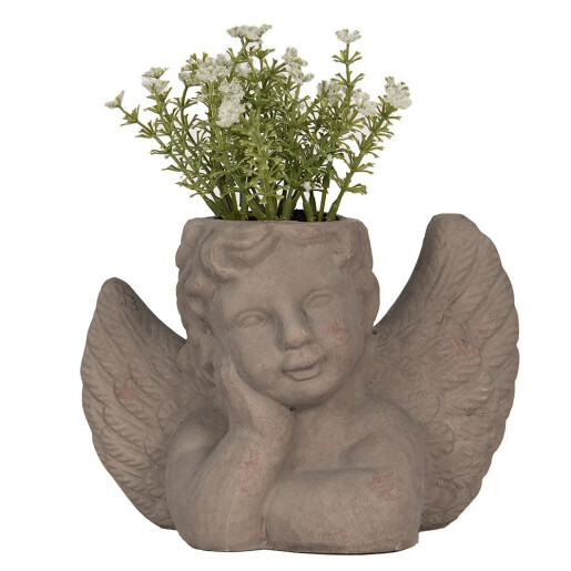 Ghiveci flori piatra gri Inger 23x13x17 cm