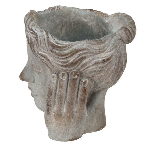 Ghiveci flori ceramica gri 14x14x17 cm
