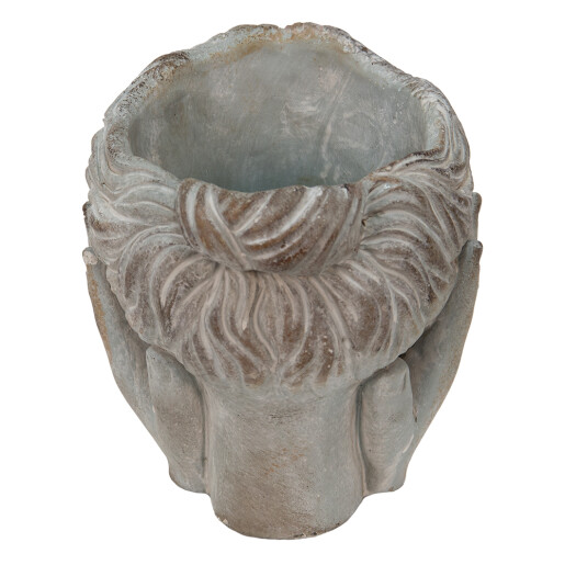 Ghiveci flori ceramica gri 14x14x17 cm