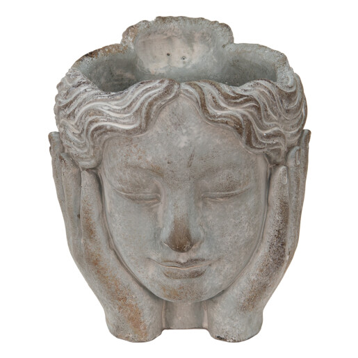 Ghiveci flori ceramica gri 14x14x17 cm