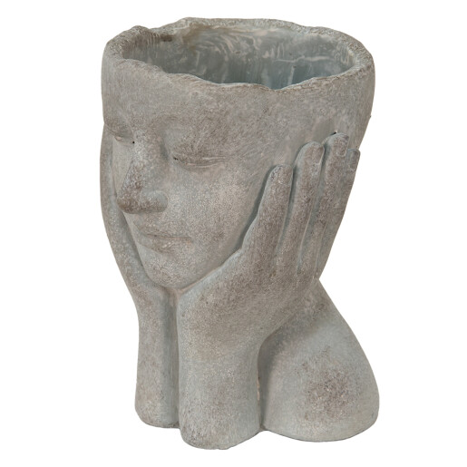 Ghiveci flori ceramica gri 16x16x22 cm