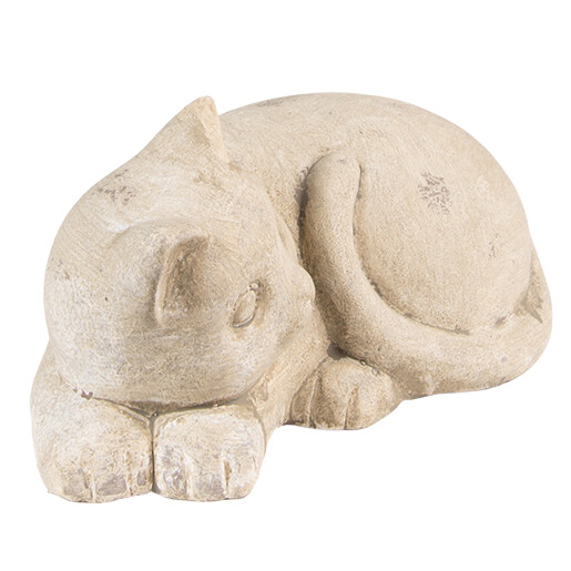 Figurina Pisica piatra bej 25x15x12 cm