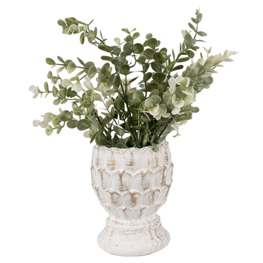 Ghiveci flori piatra alba aurie 11x13 cm