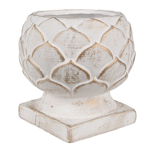 Ghiveci flori piatra alba aurie 18x17 cm