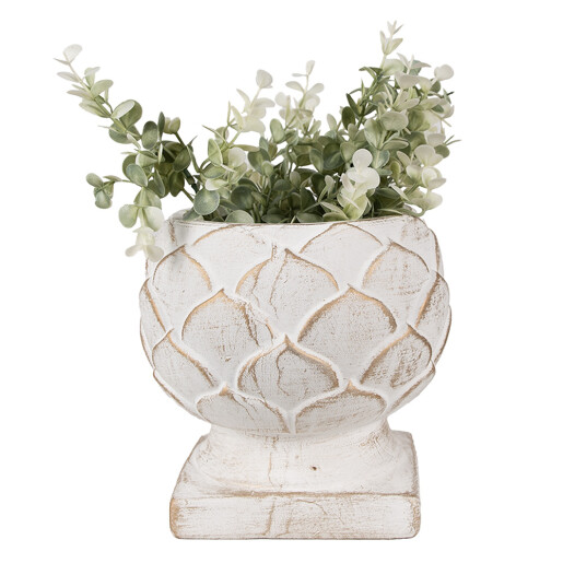 Ghiveci flori piatra alba aurie 18x17 cm