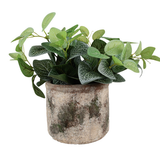 Ghiveci flori piatra bej verde 14x12 cm