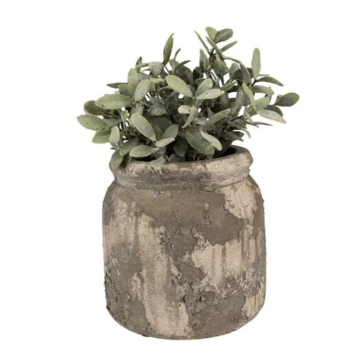 Ghiveci flori teracota gri bej 14x13 cm