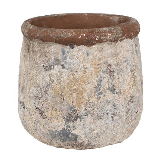Ghiveci flori teracota bej maro 18x17 cm