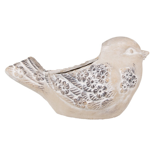 Ghiveci flori piatra bej Pasare 25x14x14 cm