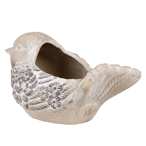 Ghiveci flori piatra bej Pasare 25x14x14 cm