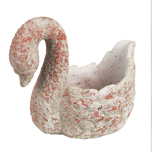 Ghiveci flori piatra gri rosie Lebada 19x11x15 cm