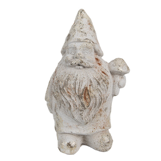 Figurina Gnom piatra alba maro 9x8x15 cm