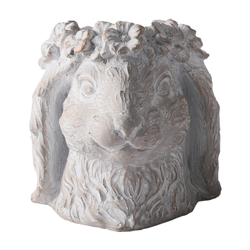 Ghiveci flori piatra bej auriu Iepuras 16x18x18 cm