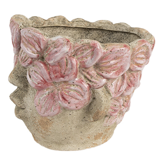 Ghiveci flori teracota roz bej 19x18x15 cm Ghiveci flori teracota roz bej 19x18x15 cm