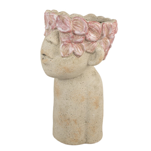 Ghiveci flori teracota roz bej 20x19x31 cm Ghiveci flori teracota roz bej 20x19x31 cm