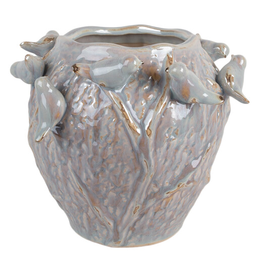 Ghiveci flori teracota albastra maro Ø 25x20 cm Ghiveci flori teracota albastra maro Ø 25x20 cm