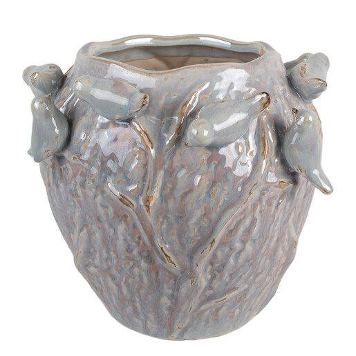 Ghiveci flori teracota albastra maro Ø 25x20 cm Ghiveci flori teracota albastra maro Ø 25x20 cm