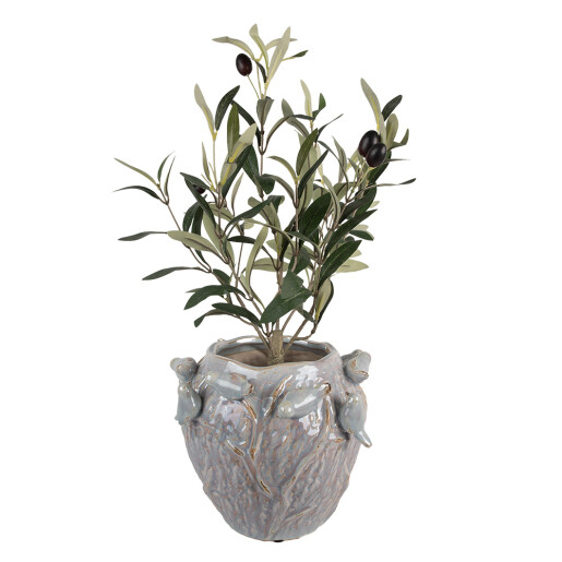 Ghiveci flori teracota albastra maro Ø 25x20 cm Ghiveci flori teracota albastra maro Ø 25x20 cm