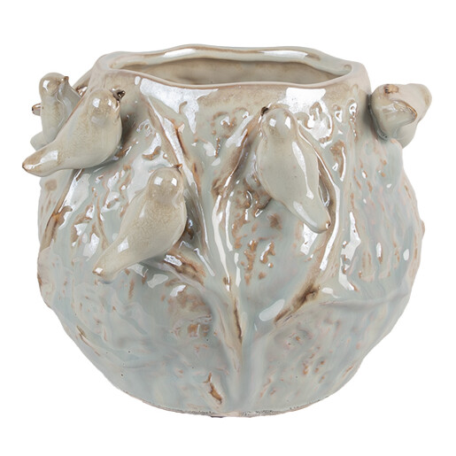 Ghiveci flori teracota albastra maro 22x21x17 cm Ghiveci flori teracota albastra maro 22x21x17 cm