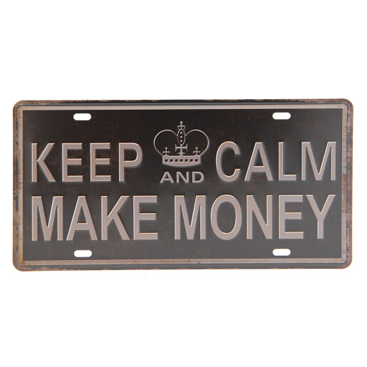 Decoratiune perete Money metal maro negru 30x1x15 cm