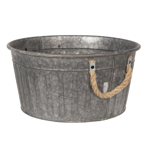 Set 2 ghivece flori fier gri 35x17, 27x15 cm