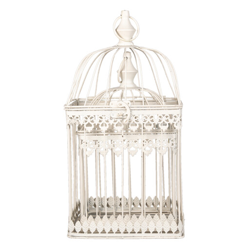 Set 2 colivii decorative metal bej 21x21x42, 18x18x32 cm