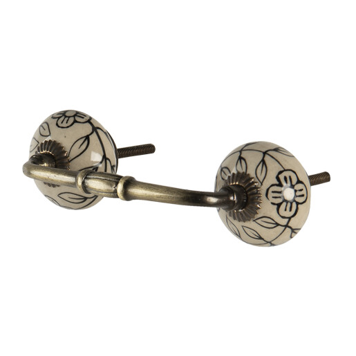 Maner mobilier cupru ceramica bej 14x4x3 cm