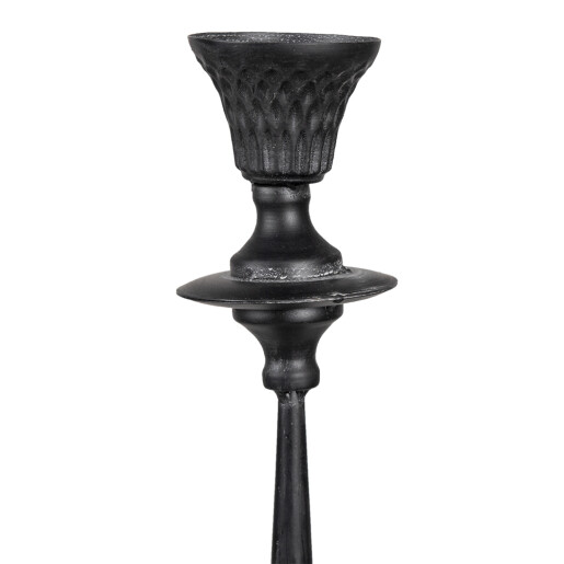 Set 2 sfesnice metal negru 15x52 cm