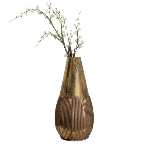 Vaza flori metal maro cupru 28x59 cm