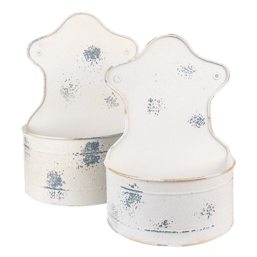Set 2 suporturi ghivece flori fier bej 26x14x37 cm, 23x12x32 cm