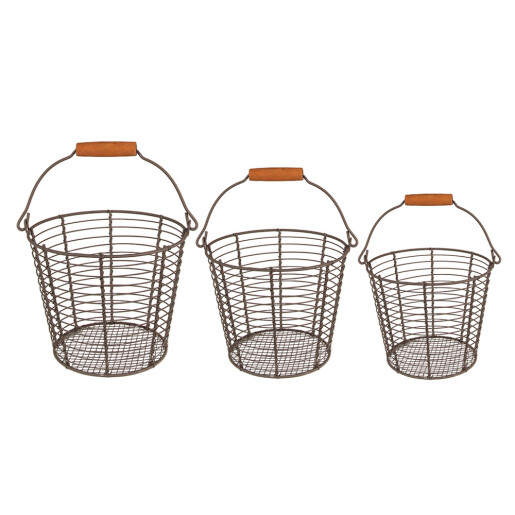 Set 3 cosuri fier maro 21x16 cm, 18x14 cm, 15x13 cm