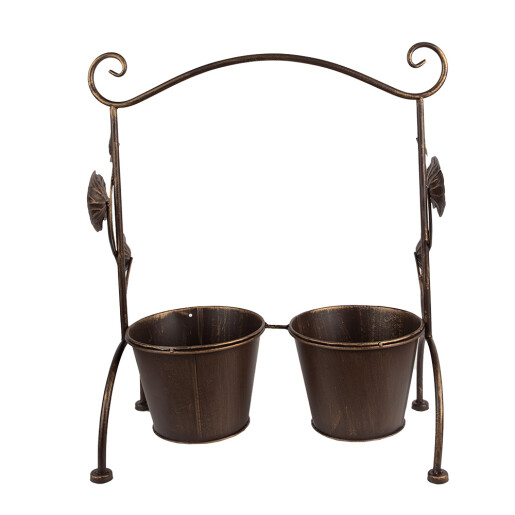 Suport ghivece flori fier maro 40x20x47 cm