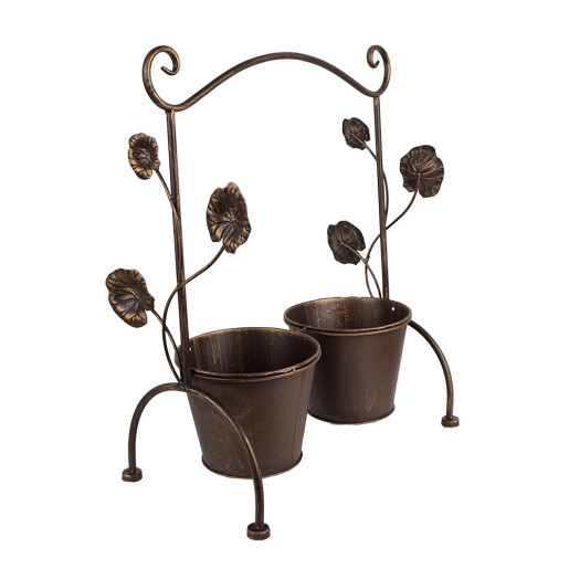 Suport ghivece flori fier maro 40x20x47 cm