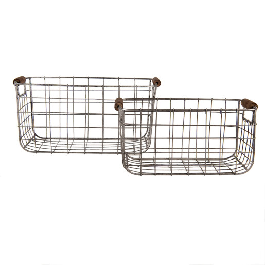 Set 2 cosuri fier maro 37x23x18 cm, 31x20x16 cm
