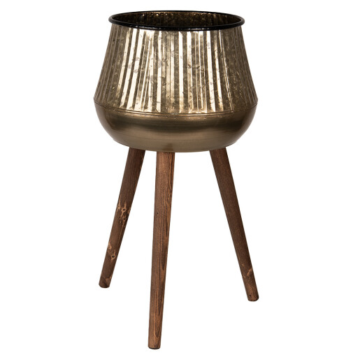 Ghiveci flori lemn maro fier cupru 48x46x66 cm