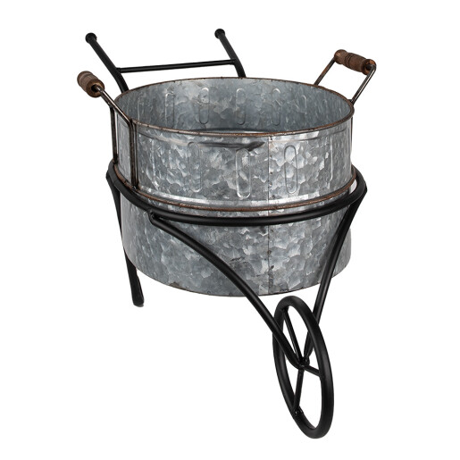 Suport ghiveci flori fier negru gri 54x31x31 cm