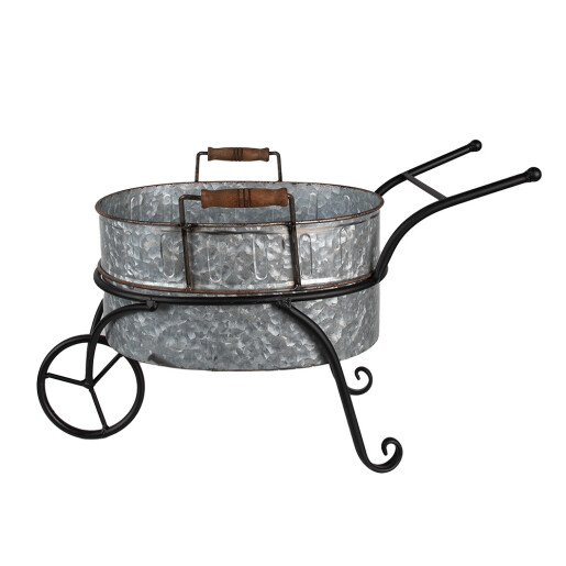 Suport ghiveci flori fier negru gri 54x31x31 cm