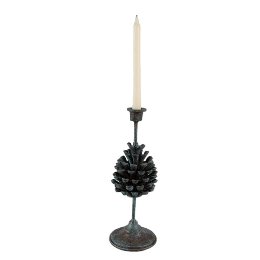 Sfesnic lumanare fier verde 9x27 cm