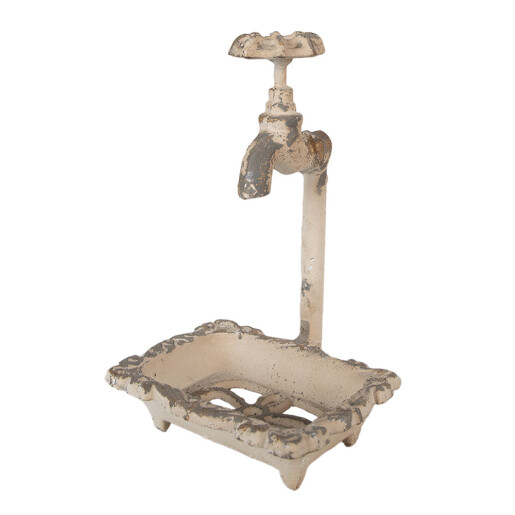 Savoniera fier bej antichizat 14x12x23 cm