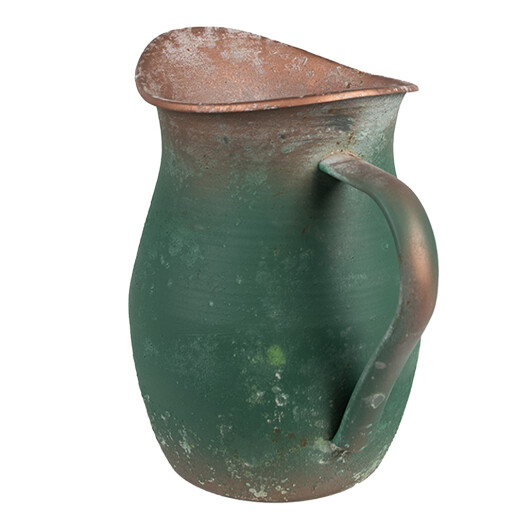 Carafa decorativa metal verde maro 19x13x19 cm