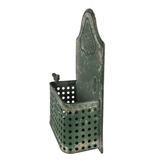 Suport ghivece flori metal verde antichizat 29x13x45 cm