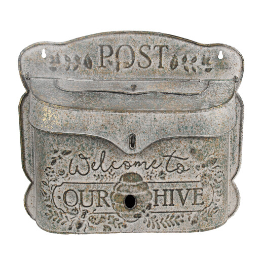Cutie Postala metal gri antichizat 41x9x36 cm